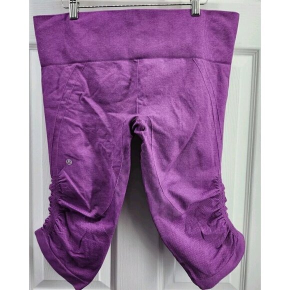 Lululemon In The Flow Crop Heathered Berry 12 - Picture 2 of 3
